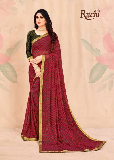 Simayaa Lehriya Special By Ruchi Chiffon Saree Collection